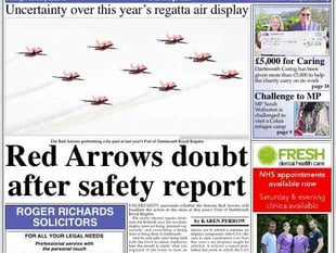 Today's Dartmouth Chronicle front page