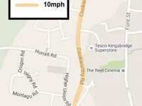 10mph speed limits in Kingsbridge for road works