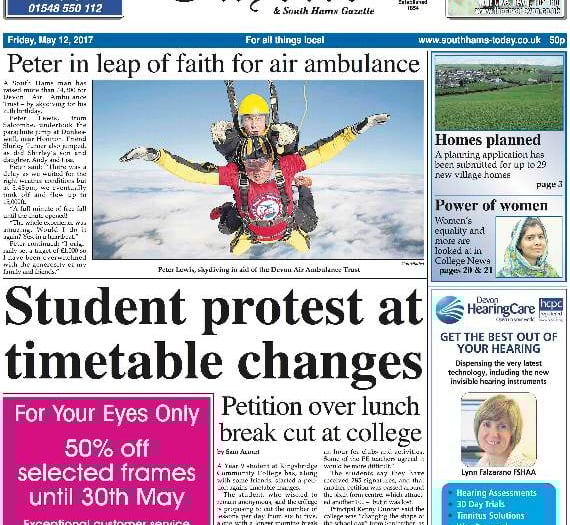 This week's Kingsbridge and Salcombe Gazette front page