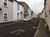 Road surfacing on Ebrington Street has reached an obstacle