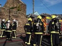 Fire closes road