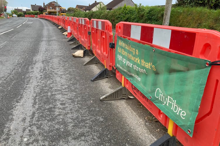 Roadworks in Woolwell