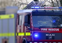 Combine harvester blaze at Ugborough