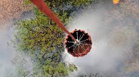Gorse fire fought by helicopter