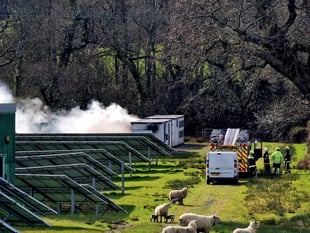 Firefighters tackle blaze at solar farm 