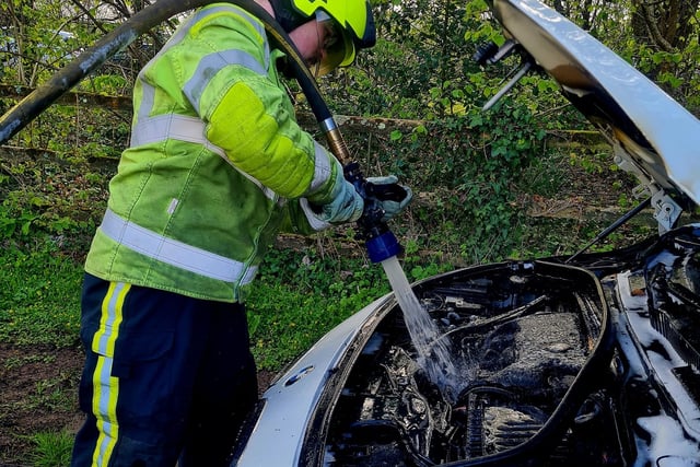 Car catches fire at Dean Prior