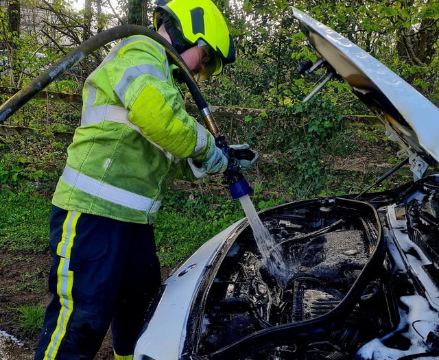 Car catches fire at Dean Prior