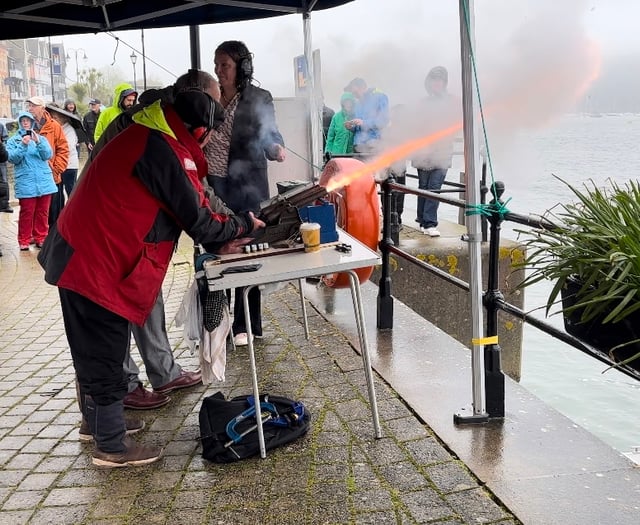 Dartmouth fires a 21 Gun Salute for the King's Coronation
