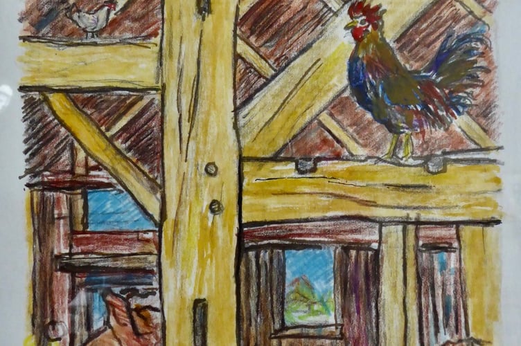 One of the paintings on sale