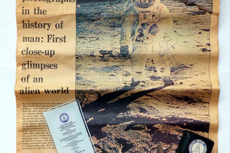 Two Neil Armstrong signatures will raise eyebrows in Michael Bowman's 2pm auction at Chudleigh Town Hall next Saturday 29th July. 
Picture: Michale Bowmanb (22-7-23)