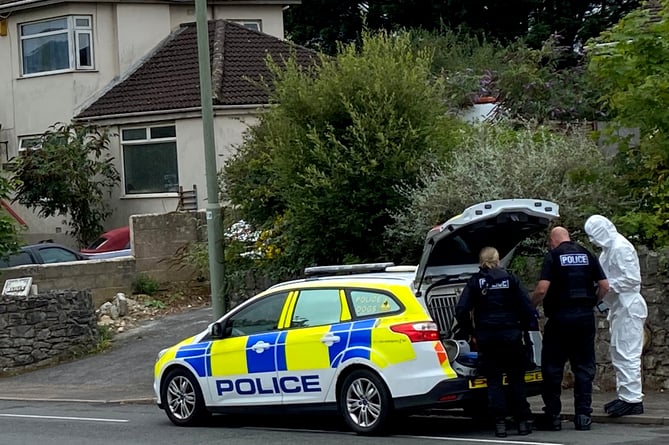 Police at the scene of an unexplained death at a property in Newton Road, Kingskerswell on Sunday July 30.
MDA300723A_SP004  Photo: Steve Pope