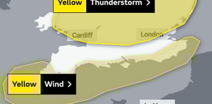 Yellow Warning of thunderstorms across Devon