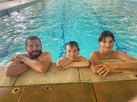 Dad and sons complete swim challenge