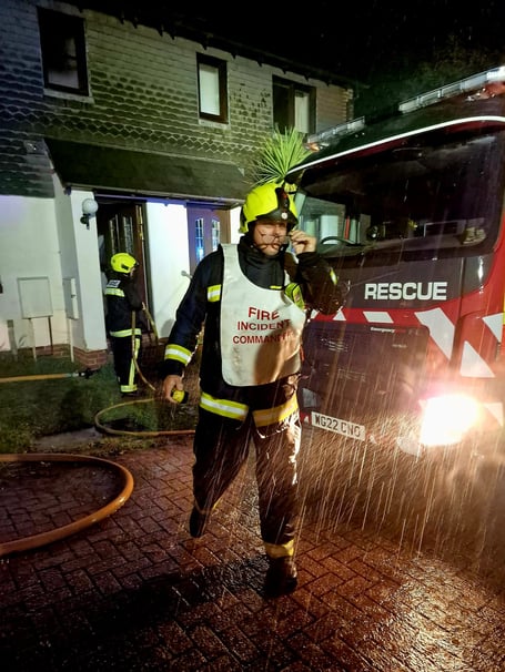 Firedews at the scene of the lighting strike in Totnes. Photo: Buckfastleigh Fire Station