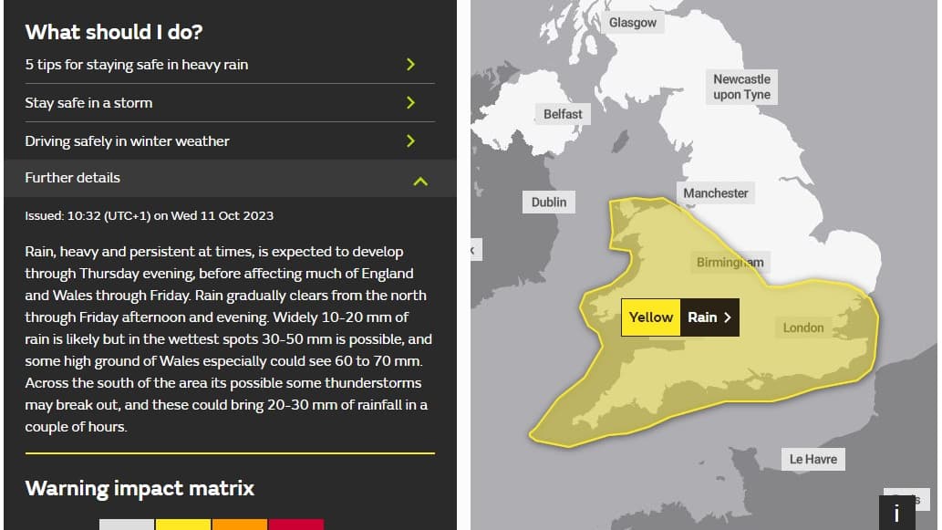 Met office issue yellow weather warnings in Devon | kingsbridge-today.co.uk