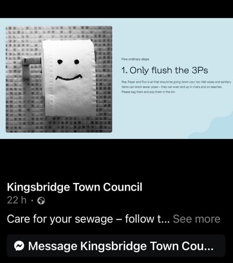 Kingsbridge town council posted advice on its Facebook page