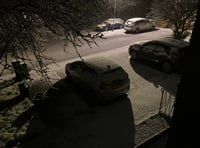 Snow falls on the South Hams