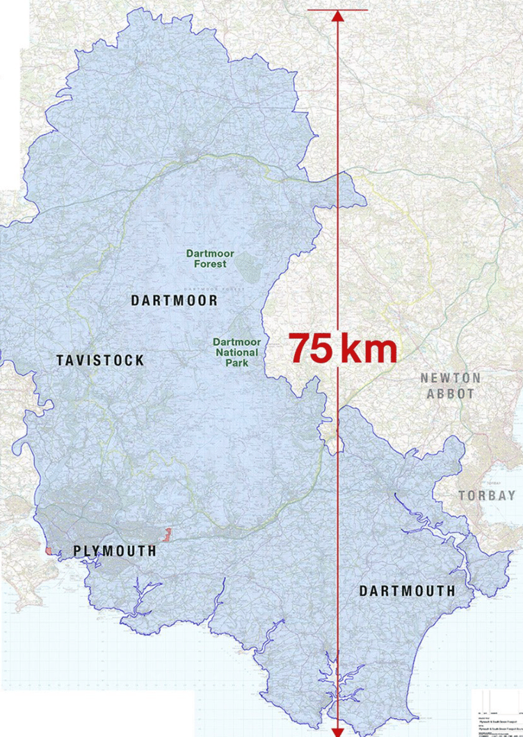 A map showing the freeport’s outer boundary has given rise to fears about Dartmoor’s future
