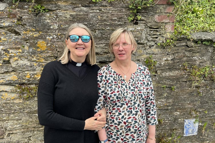 Revd Jax Tilbury, Priest in Charge, of Kingsbridge Estuary Community Churches and parishioner, Sarah Morgan