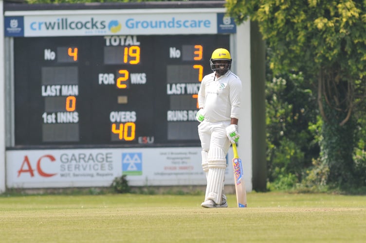 Devon Cricket League C Division West.    South Devon 1st XI  versus Ivybridge XI. Ivybridge's Cebo Tshiki