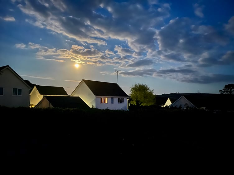 Mid Summers Night Full Moon in Ivybridge looking towards Whipples Cross, Westlake - Colin Lennox-Jones
