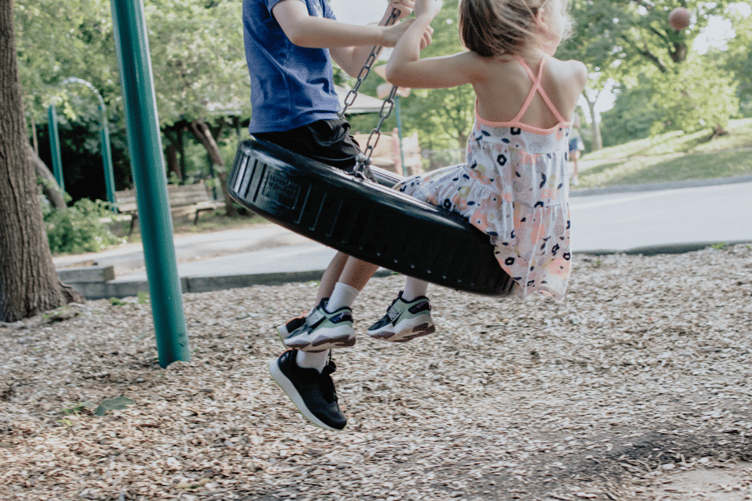 Children playing stock image