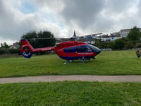 Air Ambulance lands in Kingsbridge