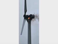 Wind turbine severely damaged by fire

