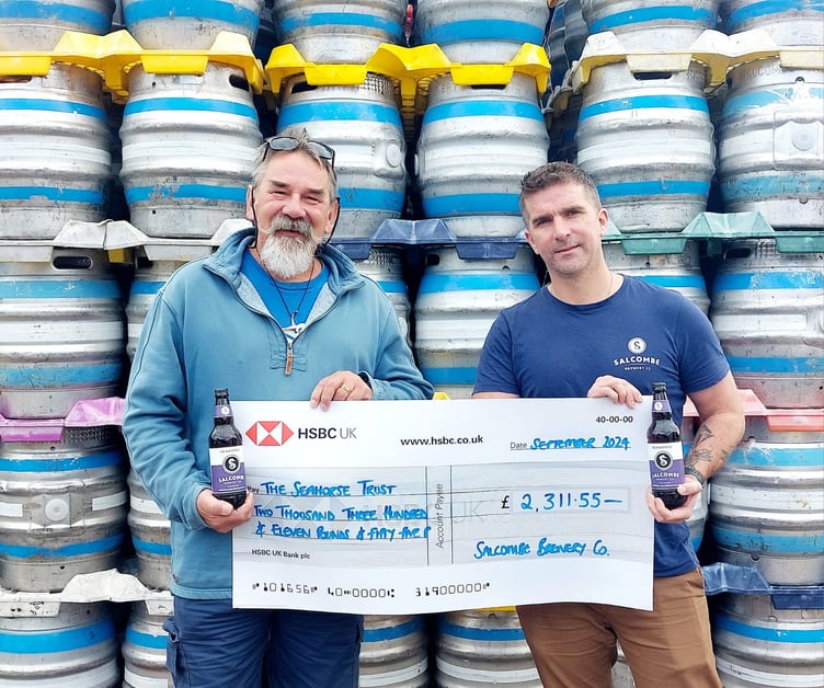 Neil Garrick-Maidment, Founder of The Seahorse Trust, and 
Jordan Mace, Managing Director of Salcombe Brewery Co.