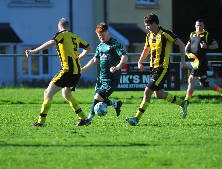 South Devon Football League Premier Division. Buckfastleigh Rangers versus Beesands Rovers. A 4-1 home win for Rangers