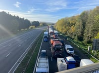 Overturned vehicle on A38