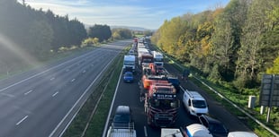 Overturned vehicle on A38