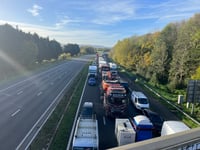 Overturned vehicle on A38