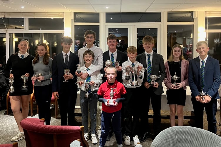 Thurlestone juniors at Saturday’s presentation evening with their trophies