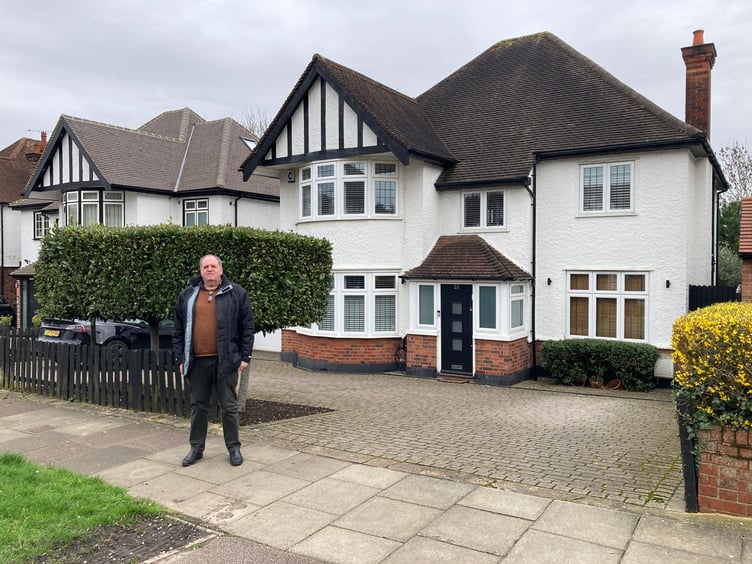Richard outside the Friday Night Dinner house in Mill Hill