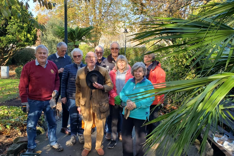 Crocus planting - Dartmouth Rotarians and friends at the bulb planting in Royal Avenue Gardens, Dartmouth.