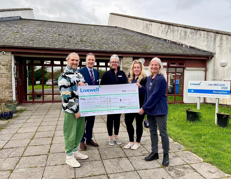 L to R: Paul Maxwell, Geoff Baines (Livewell Southwest Deputy Chief Executive), Chelsea McNabb (Lead Occupational Therapist), Charlotte Stevens (Deputy Ward Manager) and Julie Sacker (Technical Instructor).