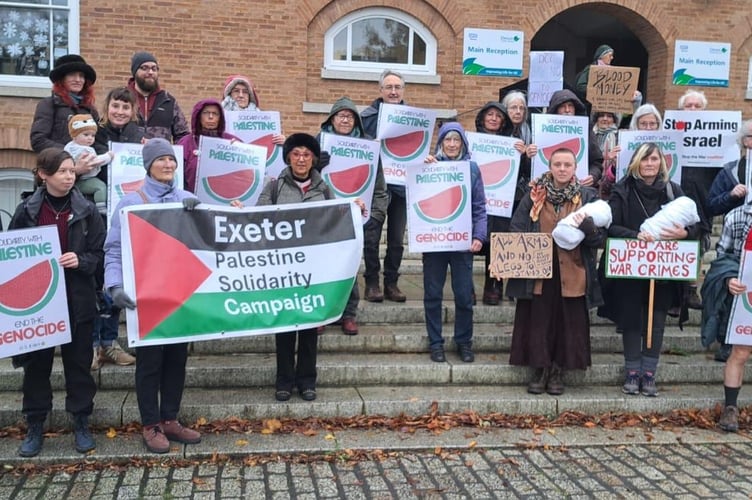 About 30 pro-Gaza protestors gathered at County Hall for the second time in recent months