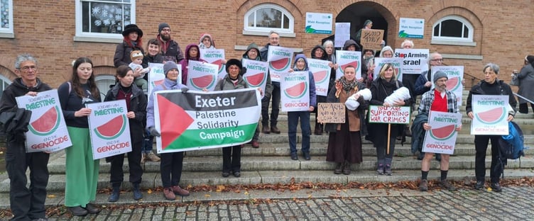 About 30 pro-Gaza protestors gathered at County Hall for the second time in recent months