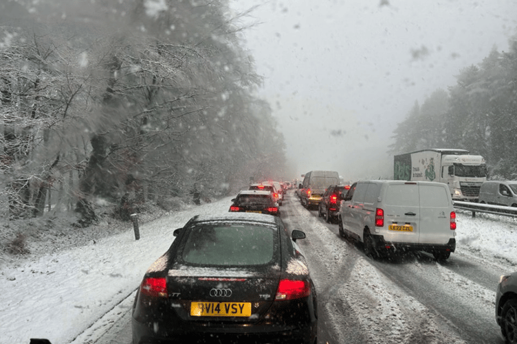 Telegraph Hill at standstill as snow continues to fall