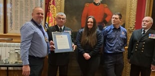 HM Coastguard receive awards from Dartmouth Mayor
