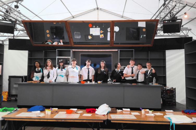 Pupils on the catering course