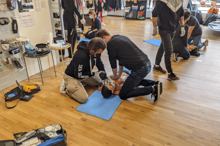 CPR training stock image