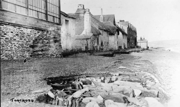 Torcross, 1917 showing damage from the same storm that destroyed Hallsands