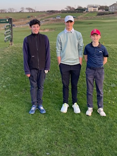 Winners of Thurlestone's juniors competition, Leo Willmott, Aiden Mulligan and Finn Robson