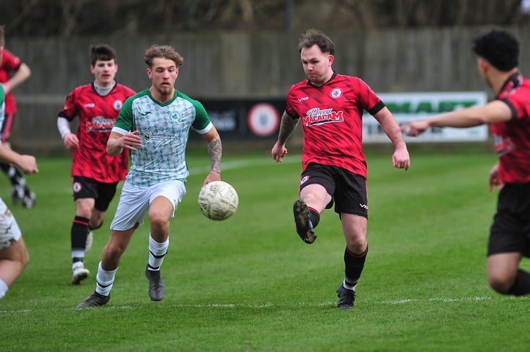South Devon Football League Herald Cup action from Bovey Tracey  2nds versus Ivybridge Town 2nds.  A 2-0 win for Bovey 