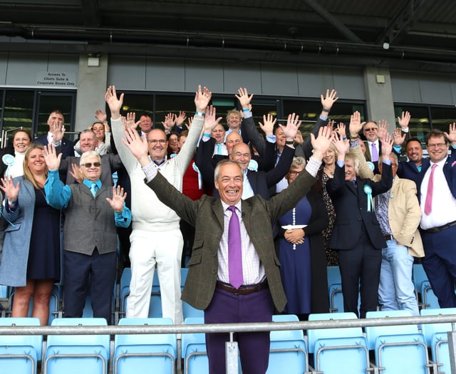 Farage comes to Exeter to boost Reform candidates’ morale