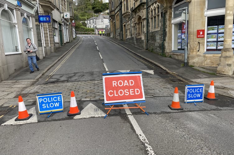 Drake Road is closed due to the fire