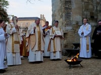 Bishop began Easter Sunday in Devon with Firepit Sunrise Service
