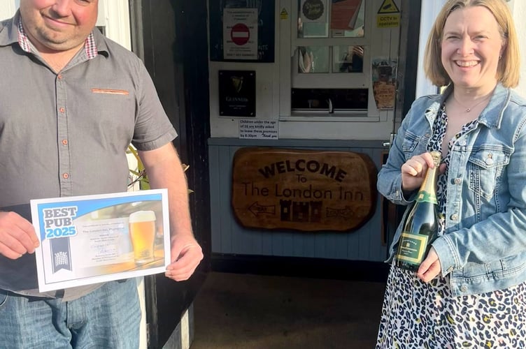 Landlord Simon with Rebecca Smith MP